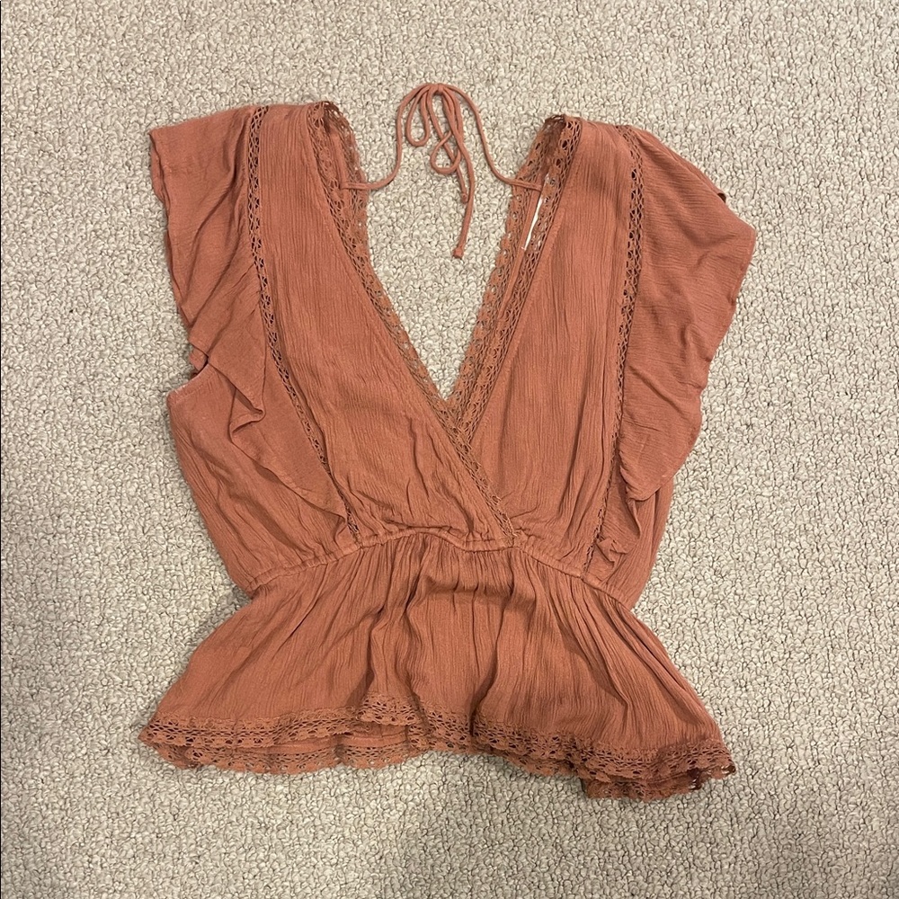 Abercrombie & Fitch Terracotta Lace Blouse